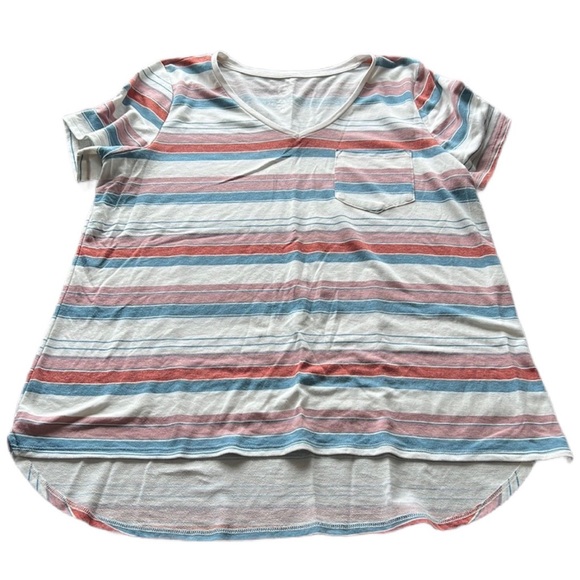 Maurices Tops - Maurices Multicolor Striped Pocket Tee With Pocket
